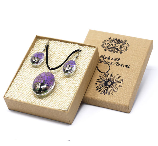 Pressed Flowers Tree of Life set Lavender