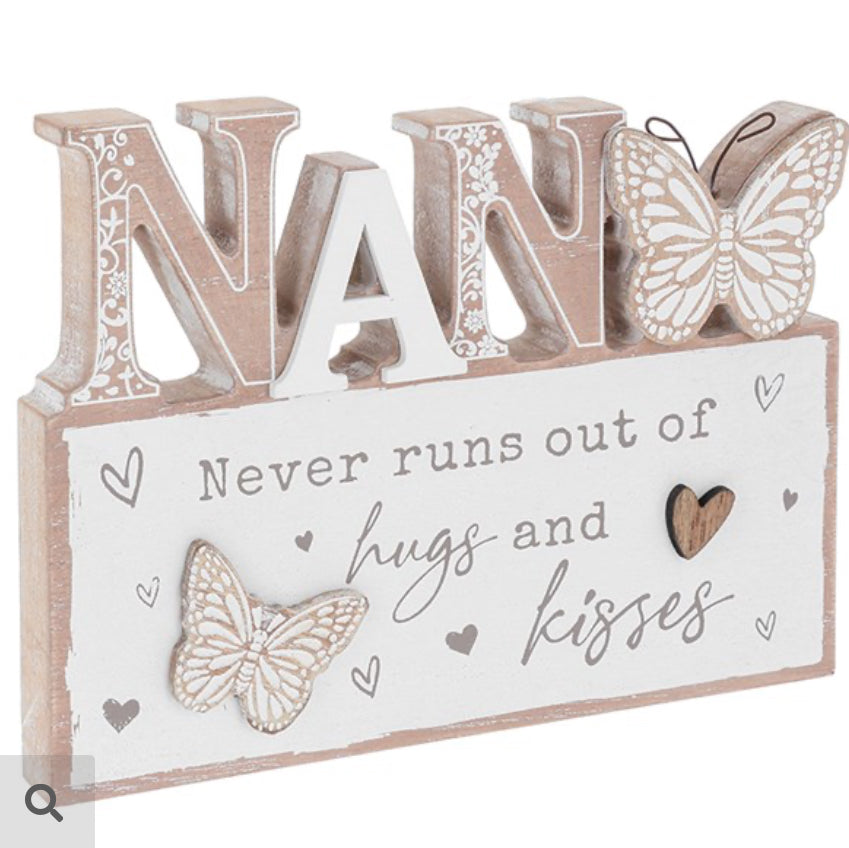 Nan Hugs & Kisses Plaque