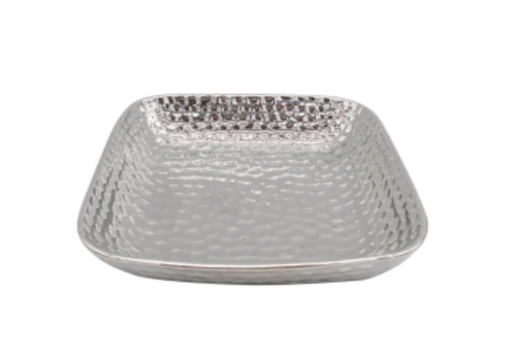 Medium Silver Ceramic Dish 24.5cm