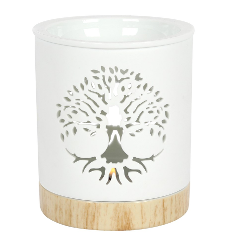 WHITE TREE OF LIFE CUT OUT OIL BURNER (6576072523847)